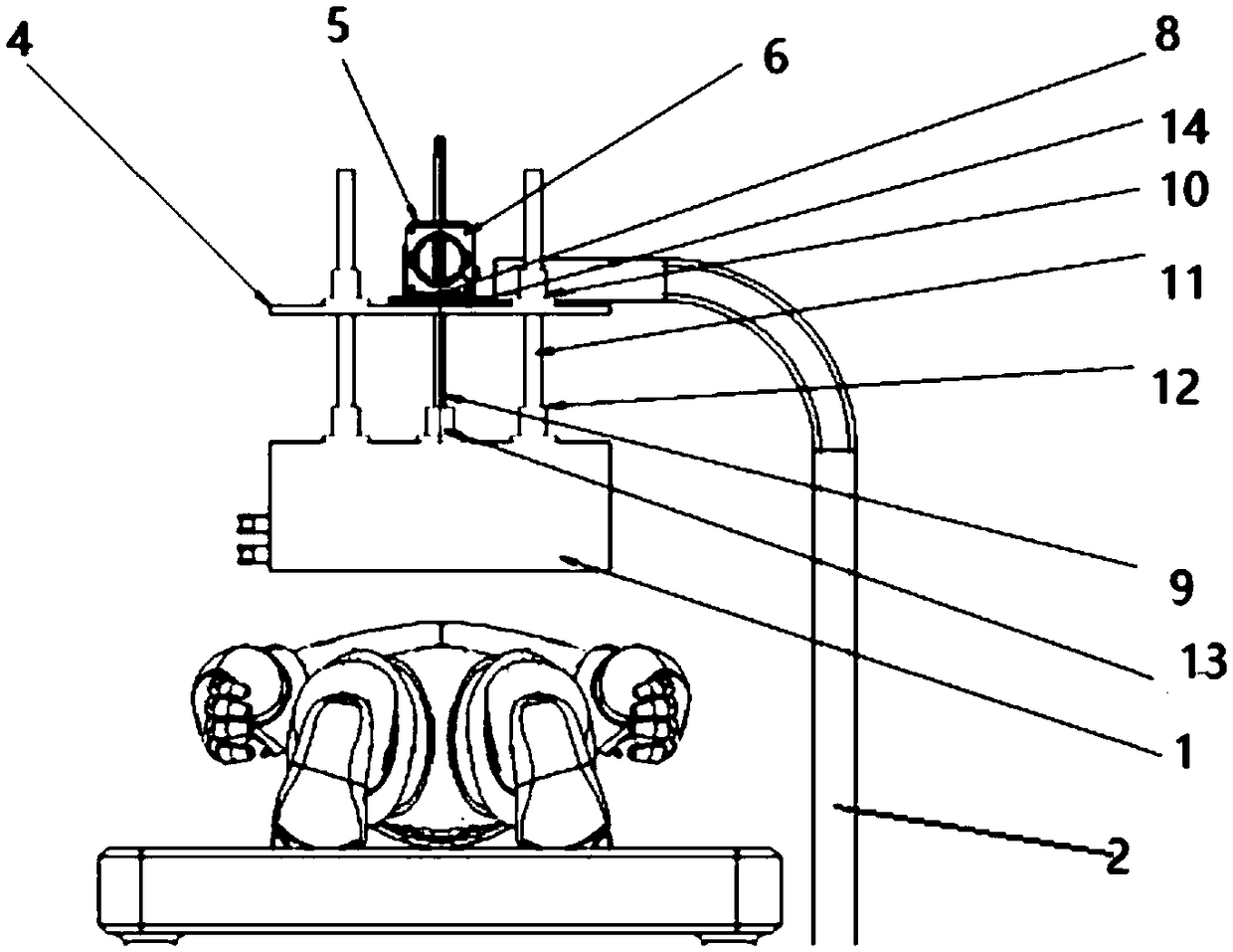 Moxibustion burning device with vertical lifting mechanism