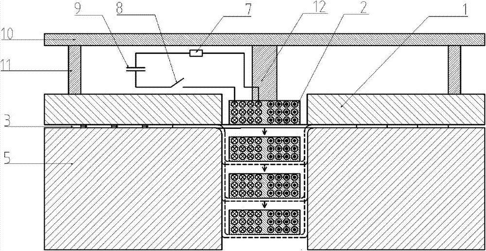 Electromagnetic forming method for deeply punched member