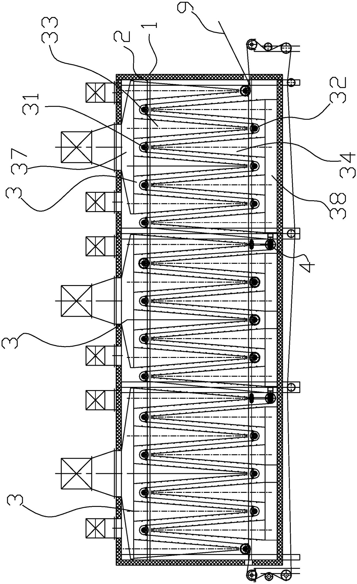 Drying device for producing flaky gelatin