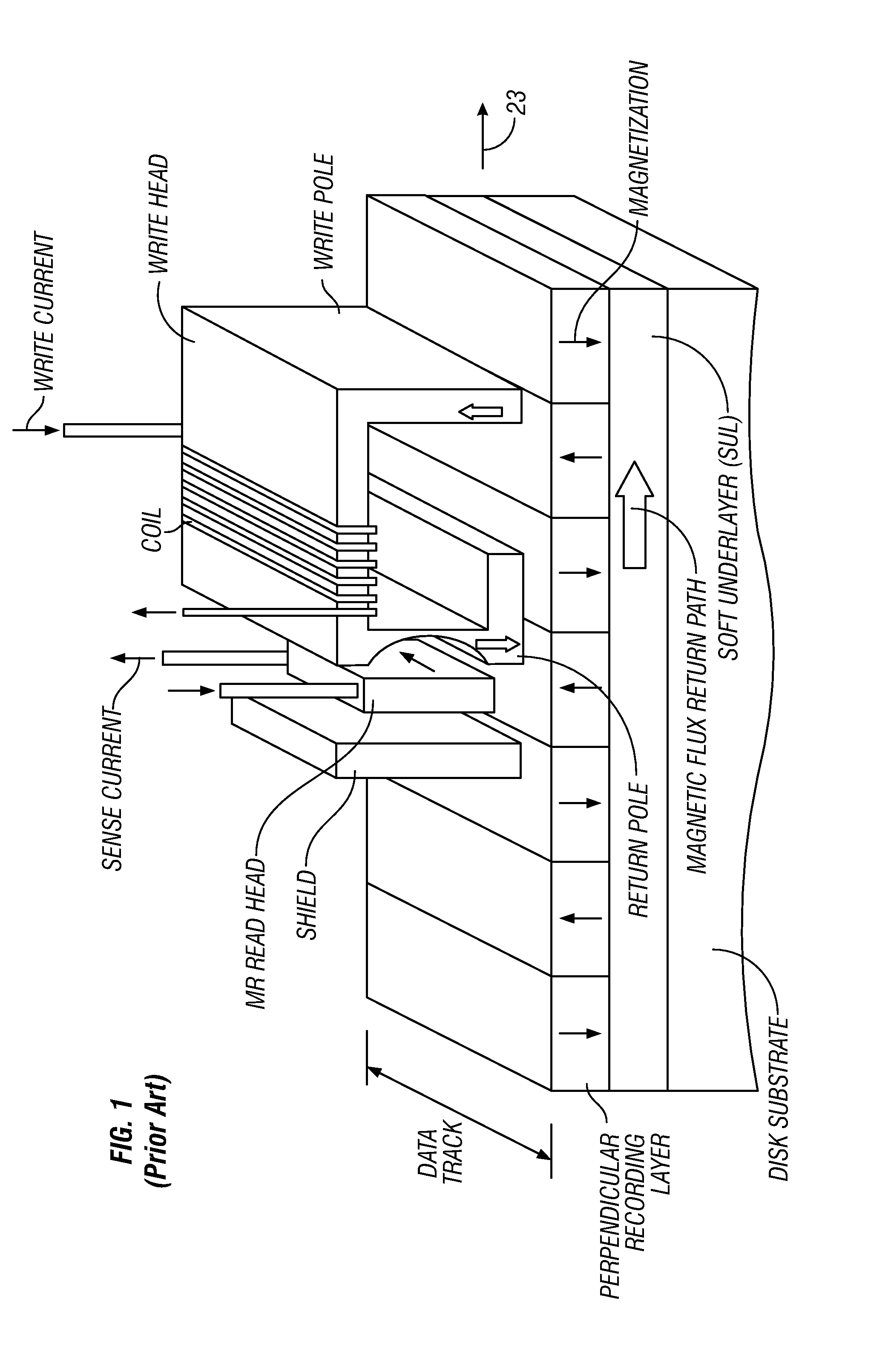 Thermally-assisted perpendicular magnetic recording system with write pole surrounding an optical channel and having recessed pole tip