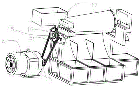 Tea grader with filter net cleaning mechanism