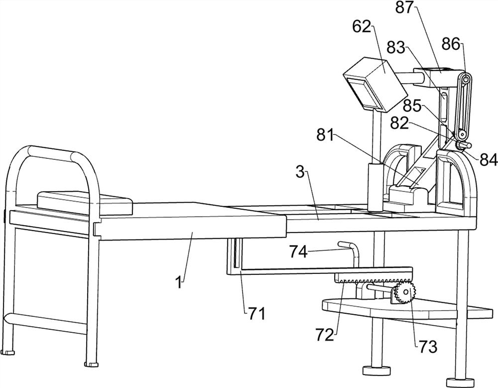 Special bed for gynecological examination