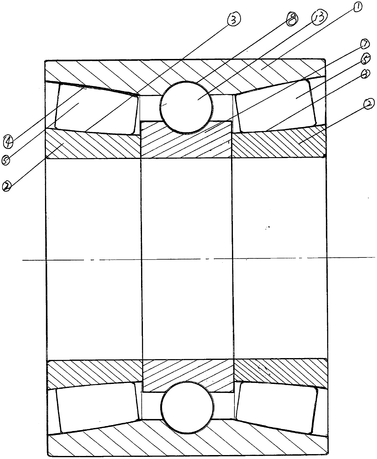 High-speed rail bearing provided with reverse spherical roller track