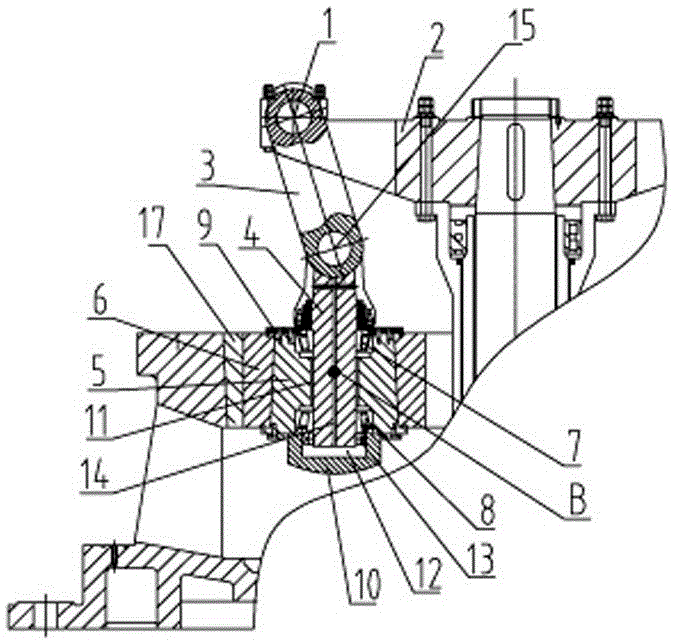 The flex arm suspension device between the mill roller assembly and the plum blossom frame