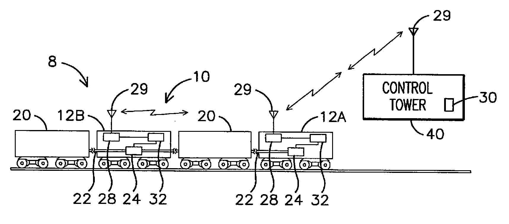 Method and apparatus for optimizing railroad train operation for a train including multiple distributed-power locomotives