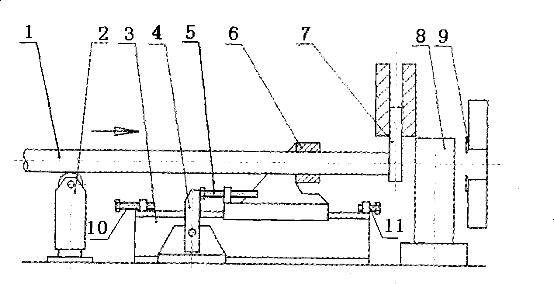 Backing type sizing feed gear and sizing feed method