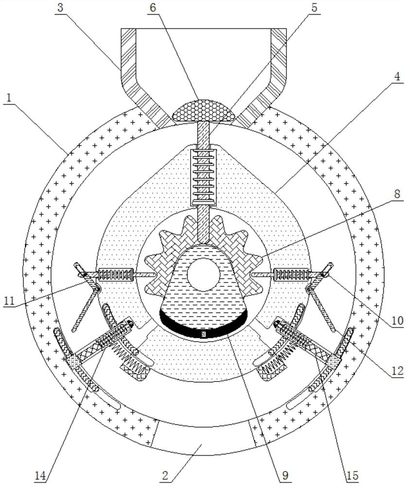 Chemical raw material equivalent feeding device not prone to being blocked