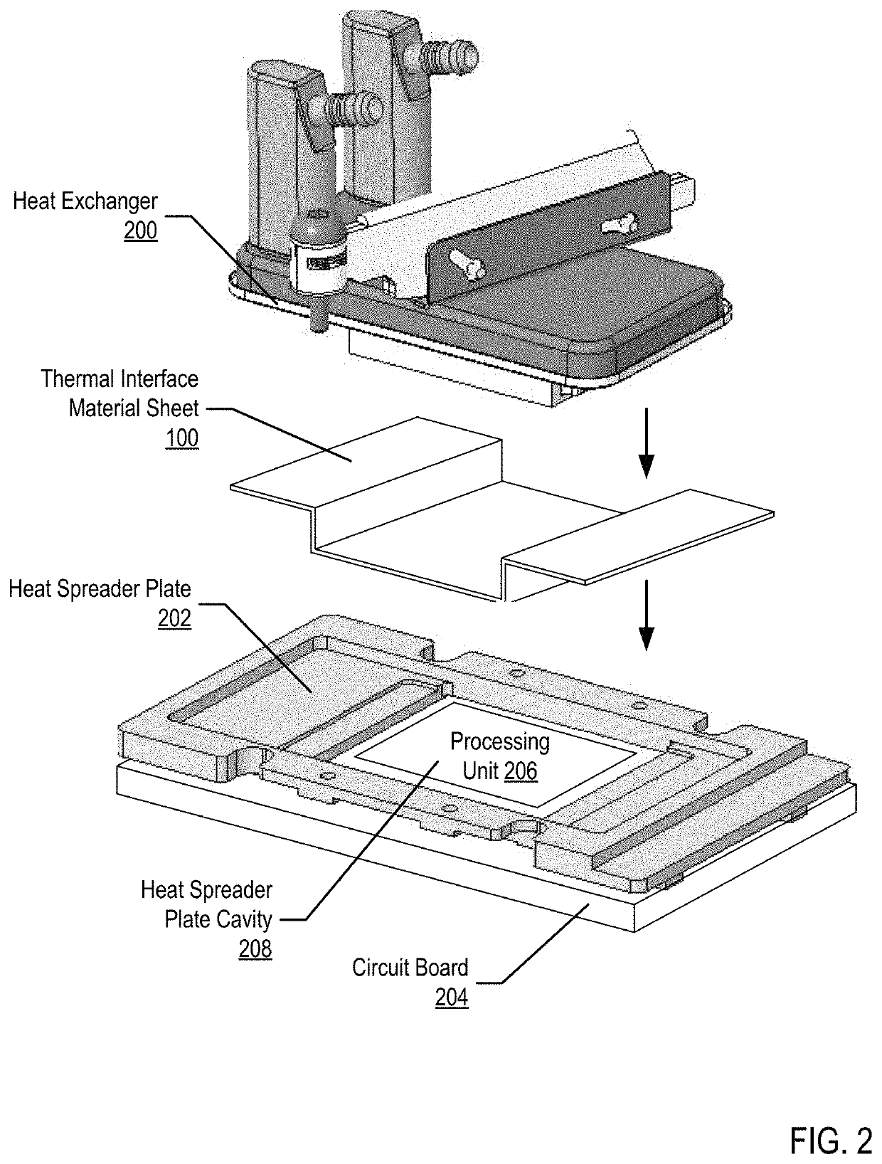 Thermal interface material structures for directing heat in a three-dimensional space