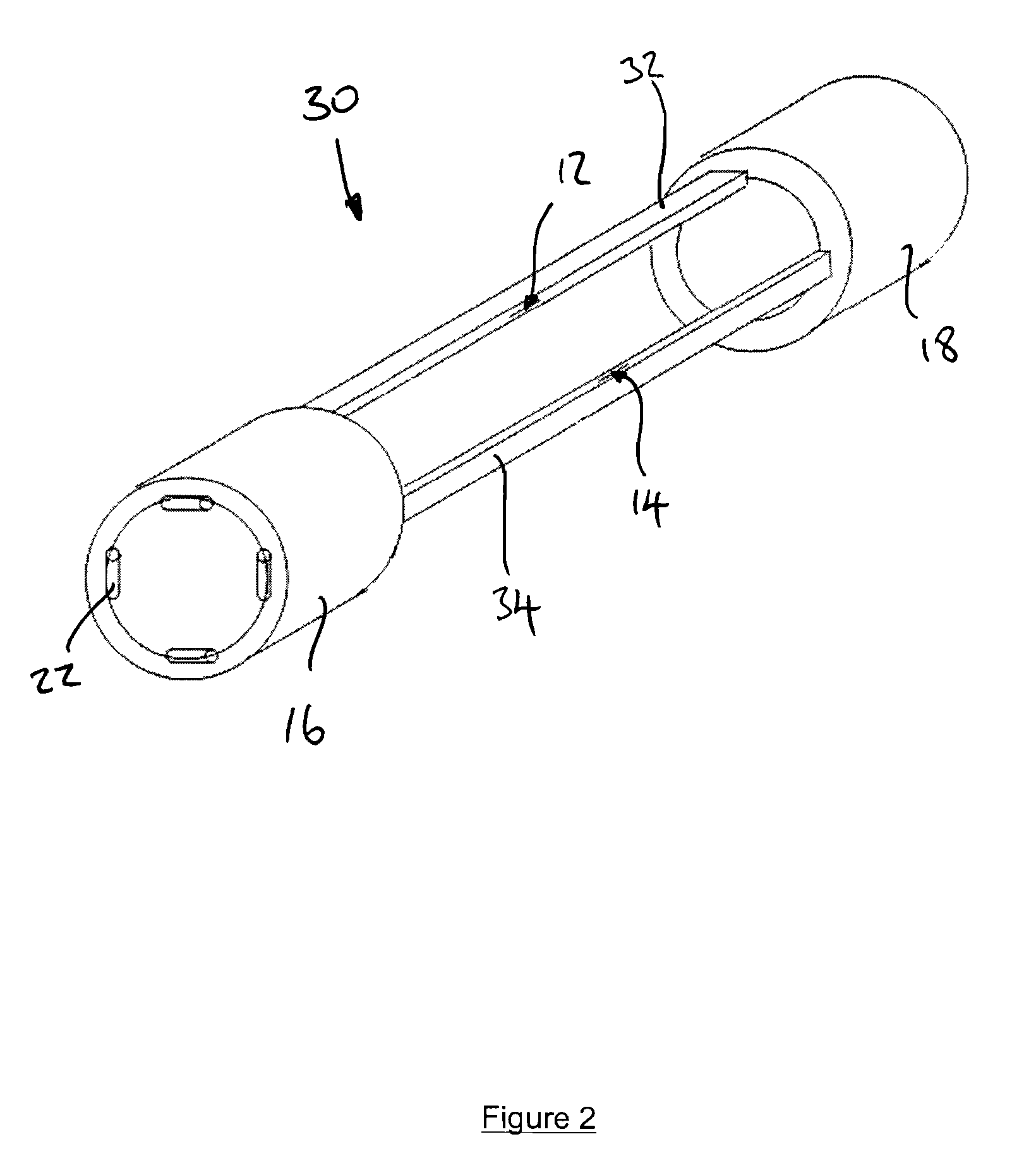 Elongate structure curvature sensing device