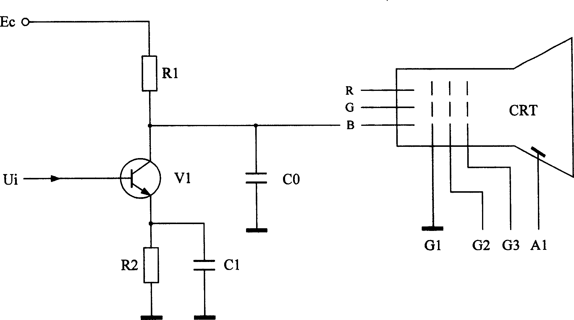 Multi-scan-line color CRT picture tube and multi-scan-line high-resolution CRT image display device