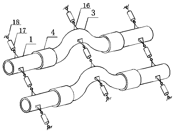 Oil gas multi-phase leveling cavity heat preservation combination pipeline structural system and construction method