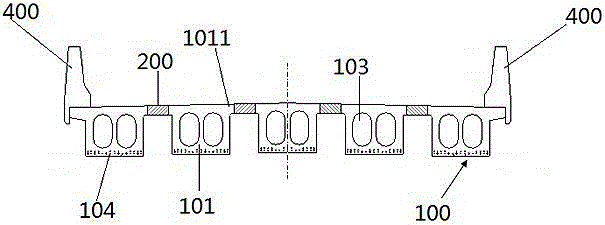 Hollow plate girder bridge structure and construction process thereof