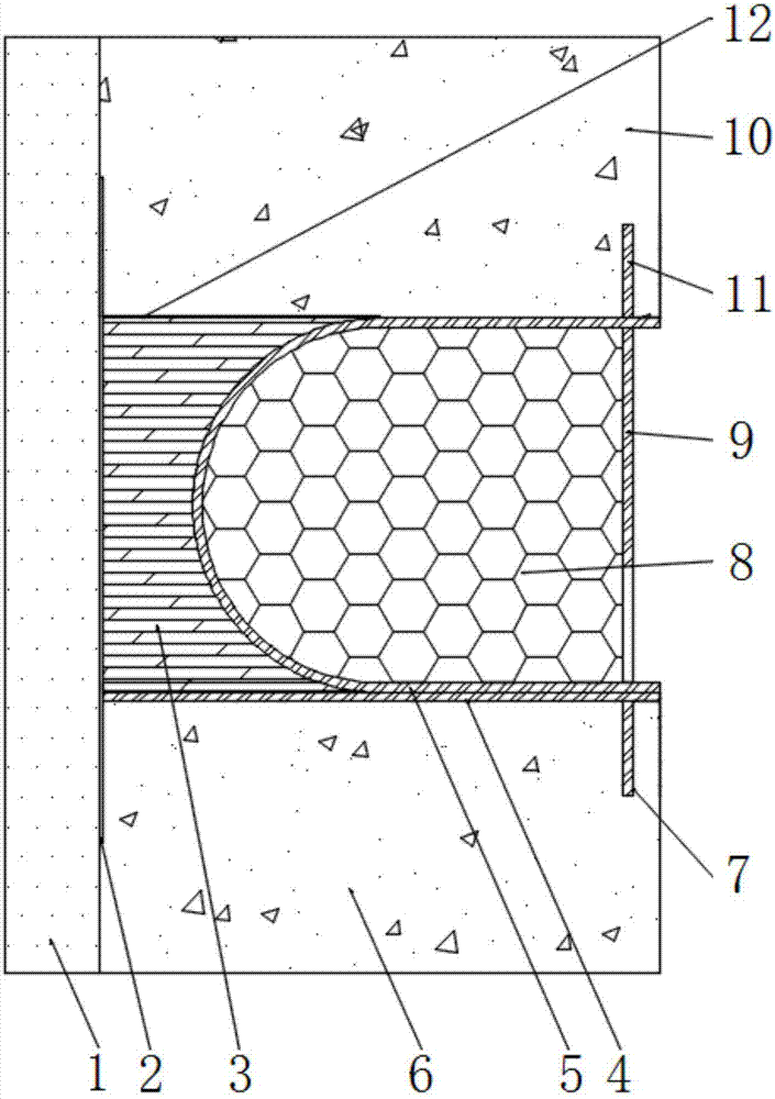 Waterproof well wall compressible device and construction process thereof