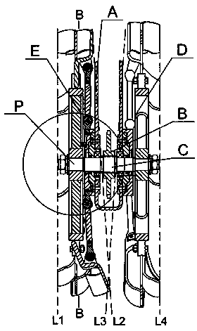 Inner deflection swinging cutter blade type ditching cutter head and driving device thereof