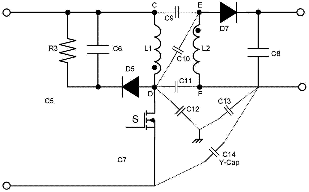 Switching power supply, flyback converter and transformer