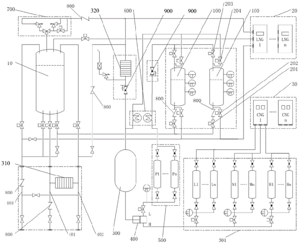 Gas station and power device and control method thereof