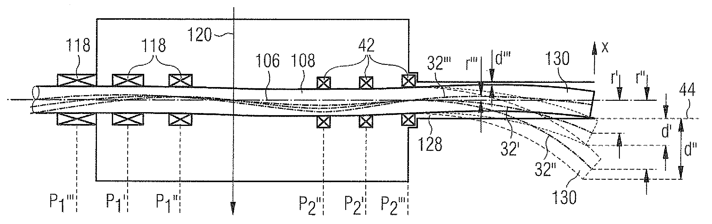 Electric machine and method for determining the axial position of bearings for a rotor of the machine