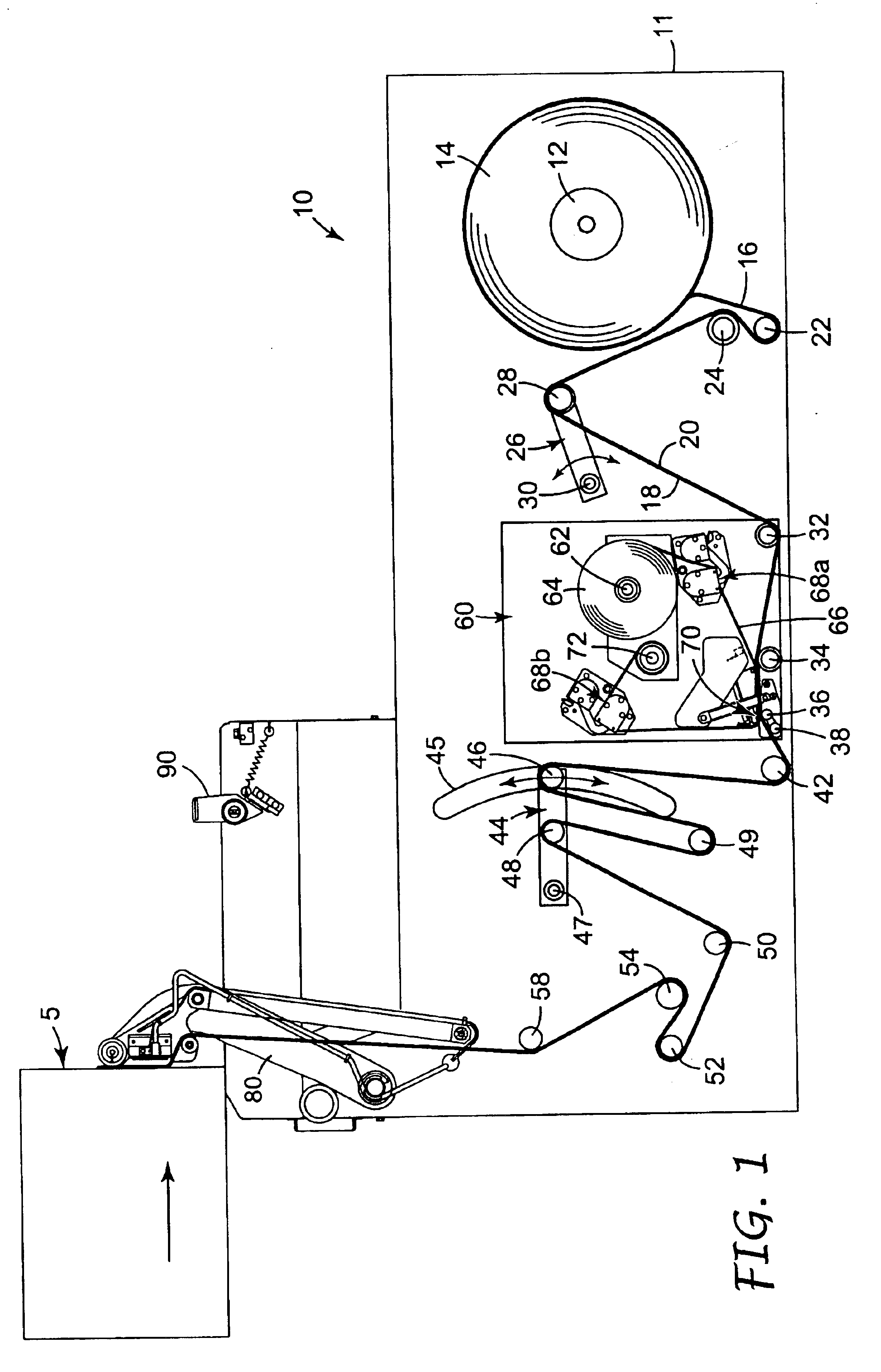 Apparatus and method for handling linerless label tape