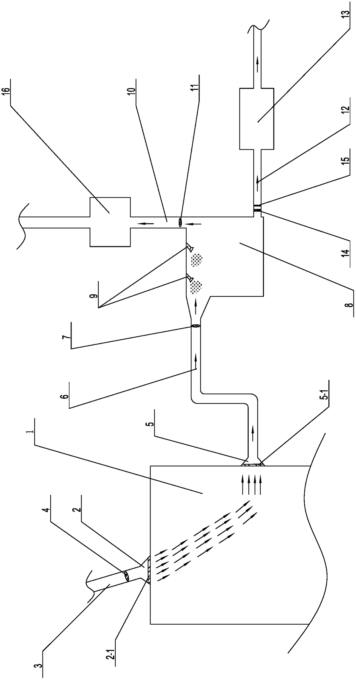 A blowing suction dust removal system for underground space