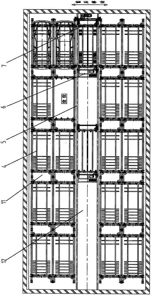 Multi-line comb tooth type mechanical parking equipment and parking method thereof