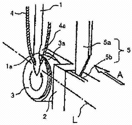 Device for cutting an article being stitched by a sewing machine