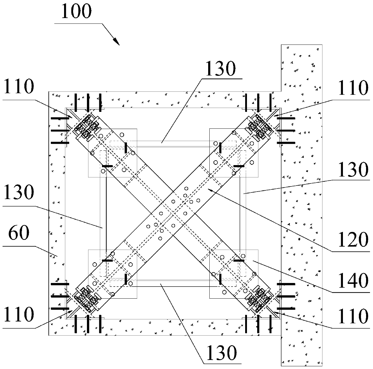 Tower crane foundation for climbing tower crane, and installation method for tower crane foundation