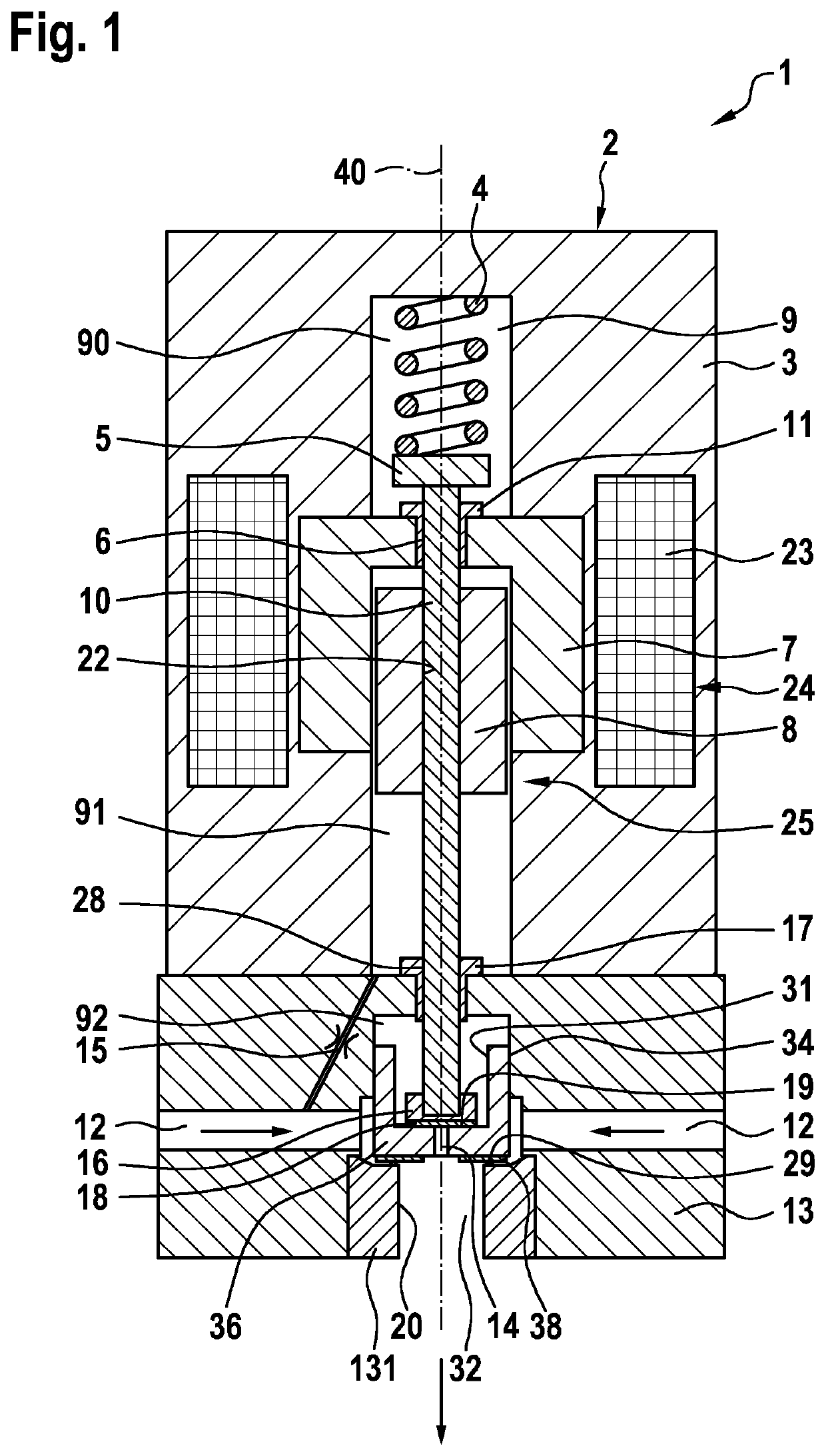 Proportional valve for controlling a gaseous medium