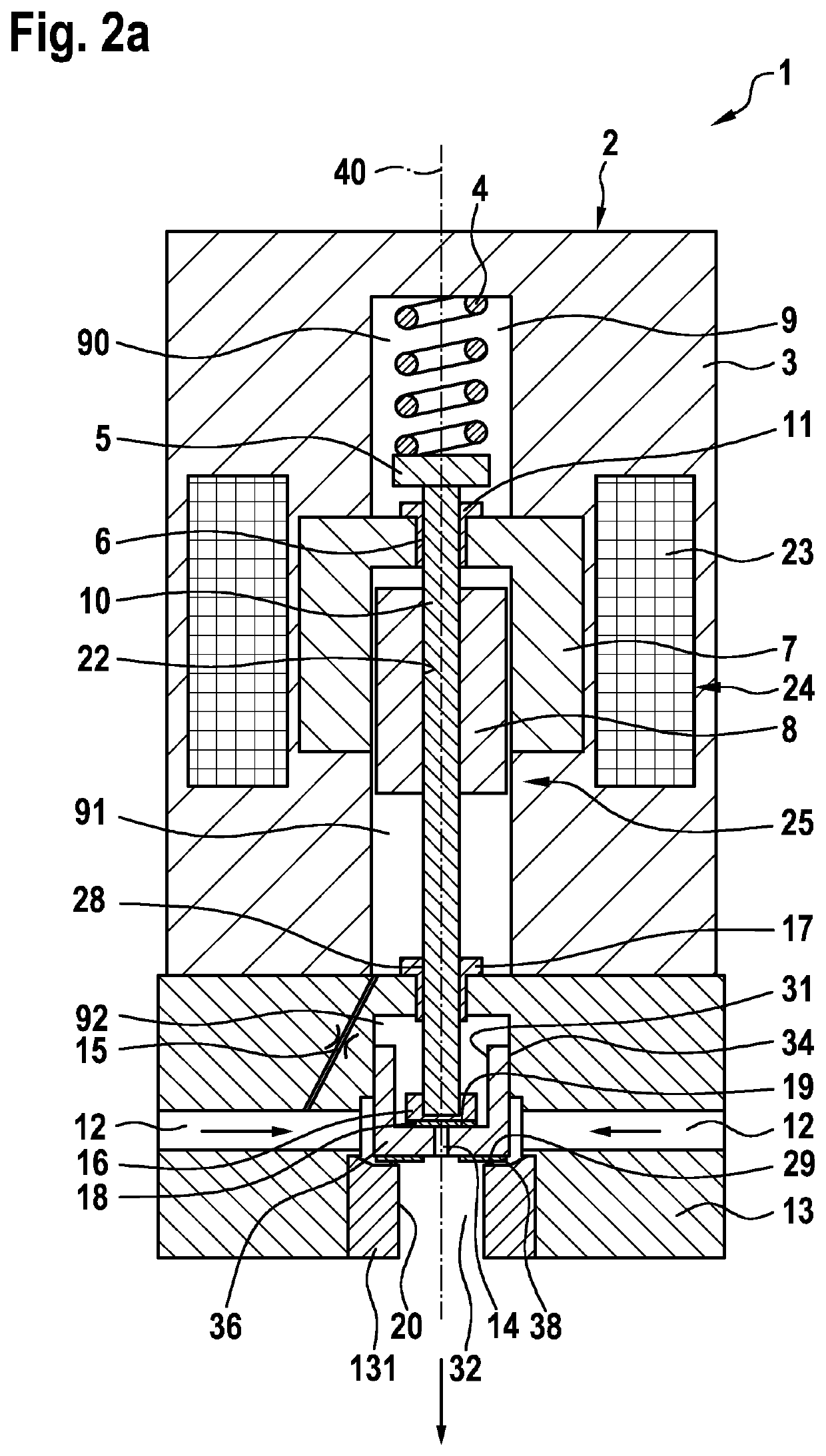 Proportional valve for controlling a gaseous medium