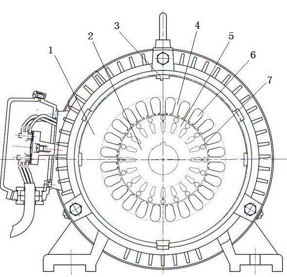 Ultra-high-efficiency 3000-watt dipolar three-phase asynchronous motor