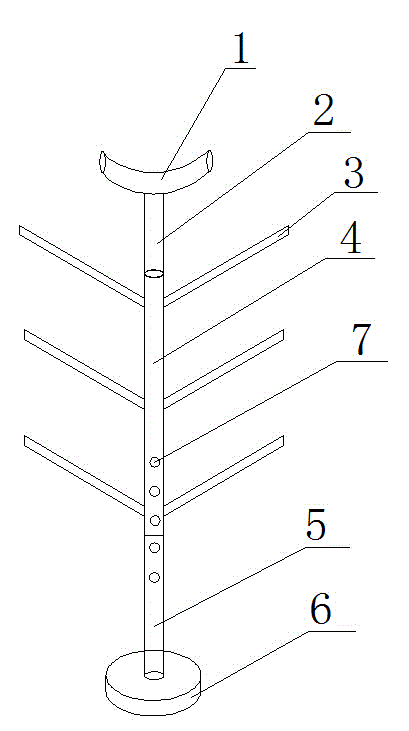 Height-adjustable thread hanging frame