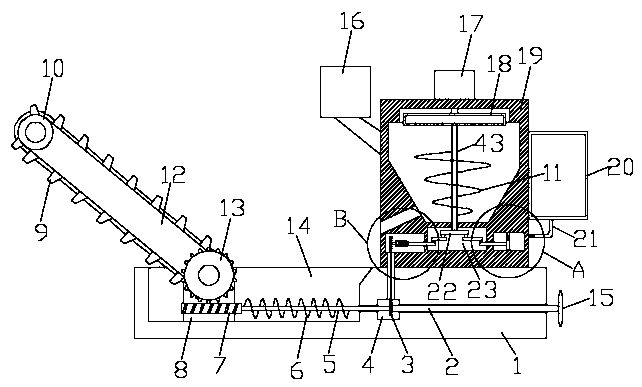 Fish feed put-in device for ecological agricultural system