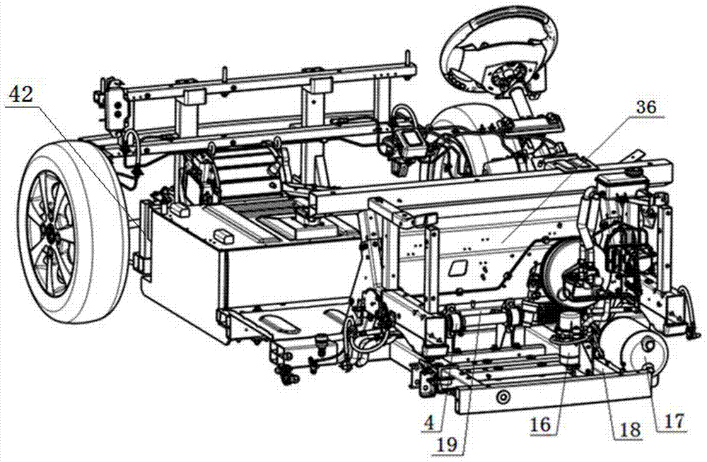 Chassis layout structure of a pure electric miniature car