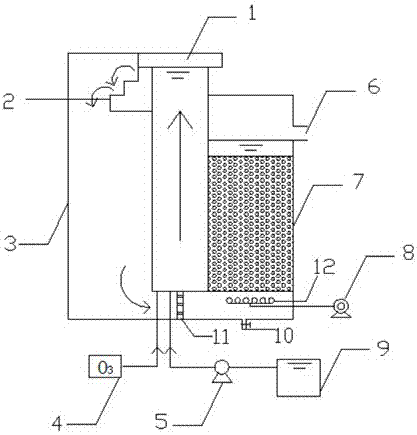 A trace ozone-aeration biofilter integrated reactor resisting impact load