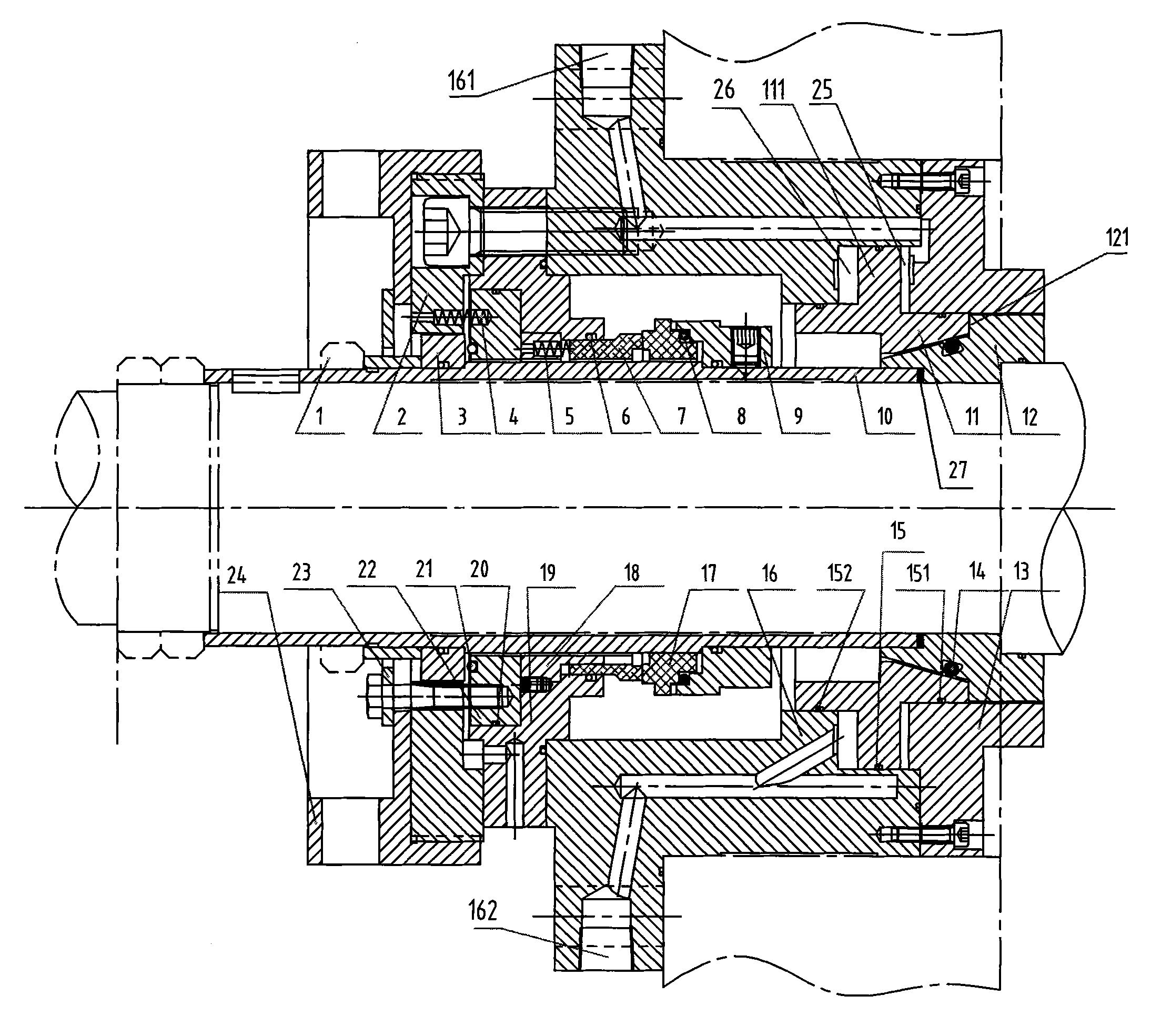 High-pressure controllable slide valve type mechanical combination sealing system