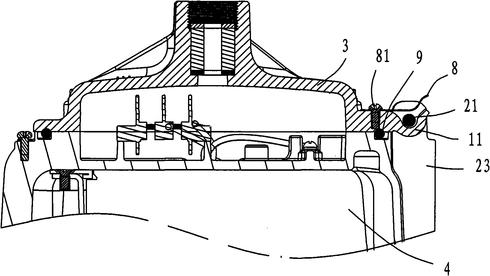 Anti-drop structure of lamp shell and upper cover of lamp