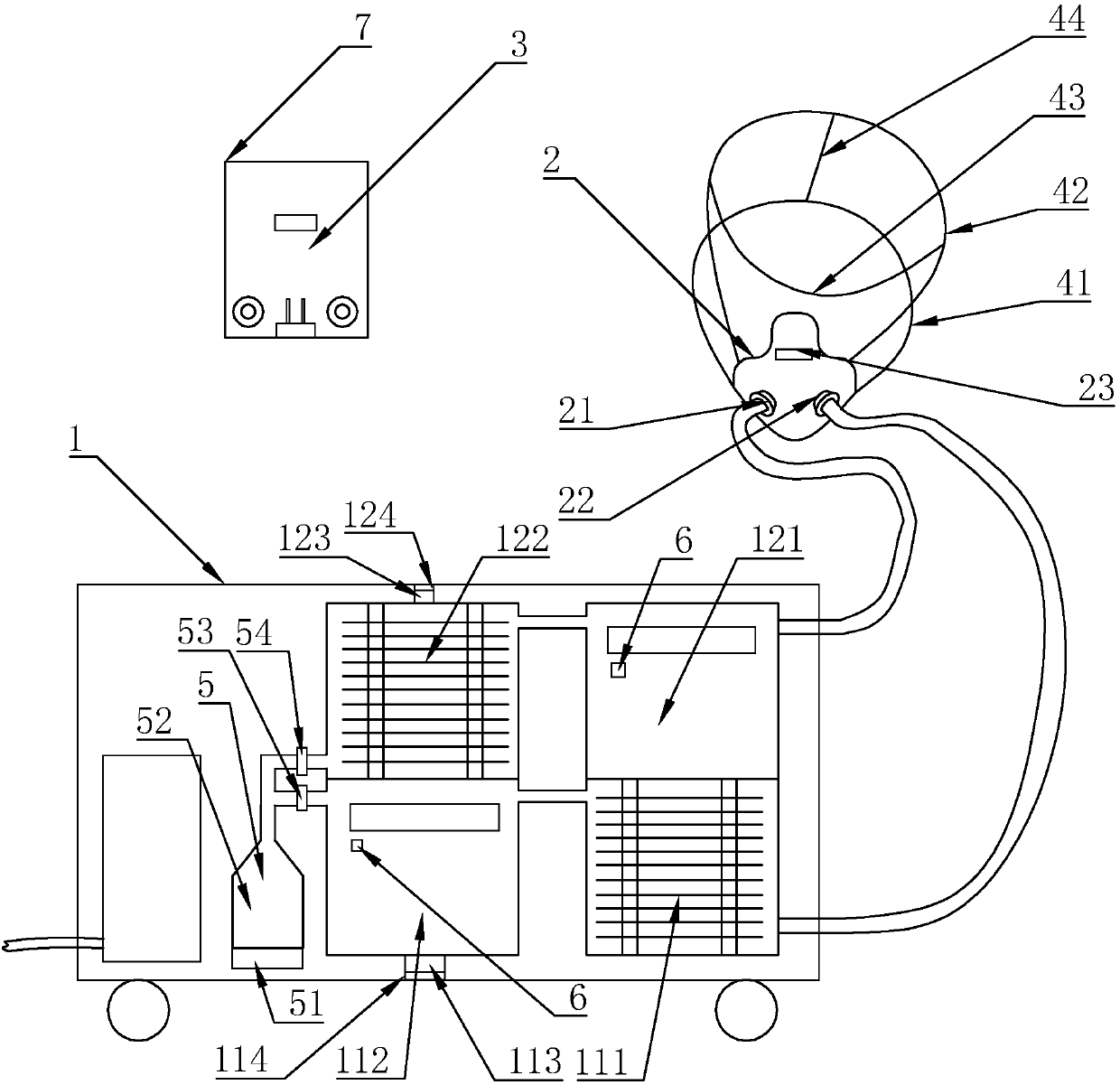 Purification type respiratory care device for infectious disease department