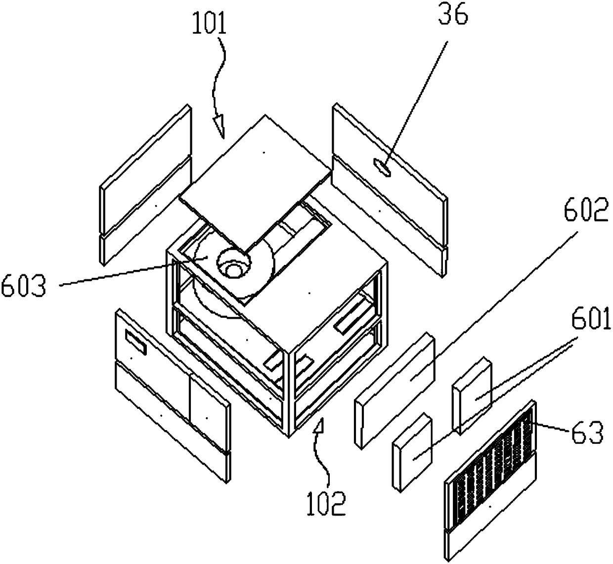 Silencing machine cabinet of high-speed centrifugal-type fan