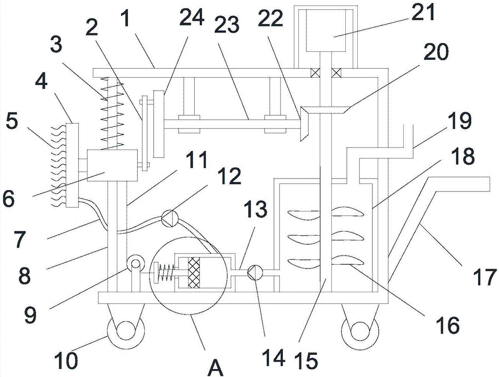 Paint brushing device for surface of building wall