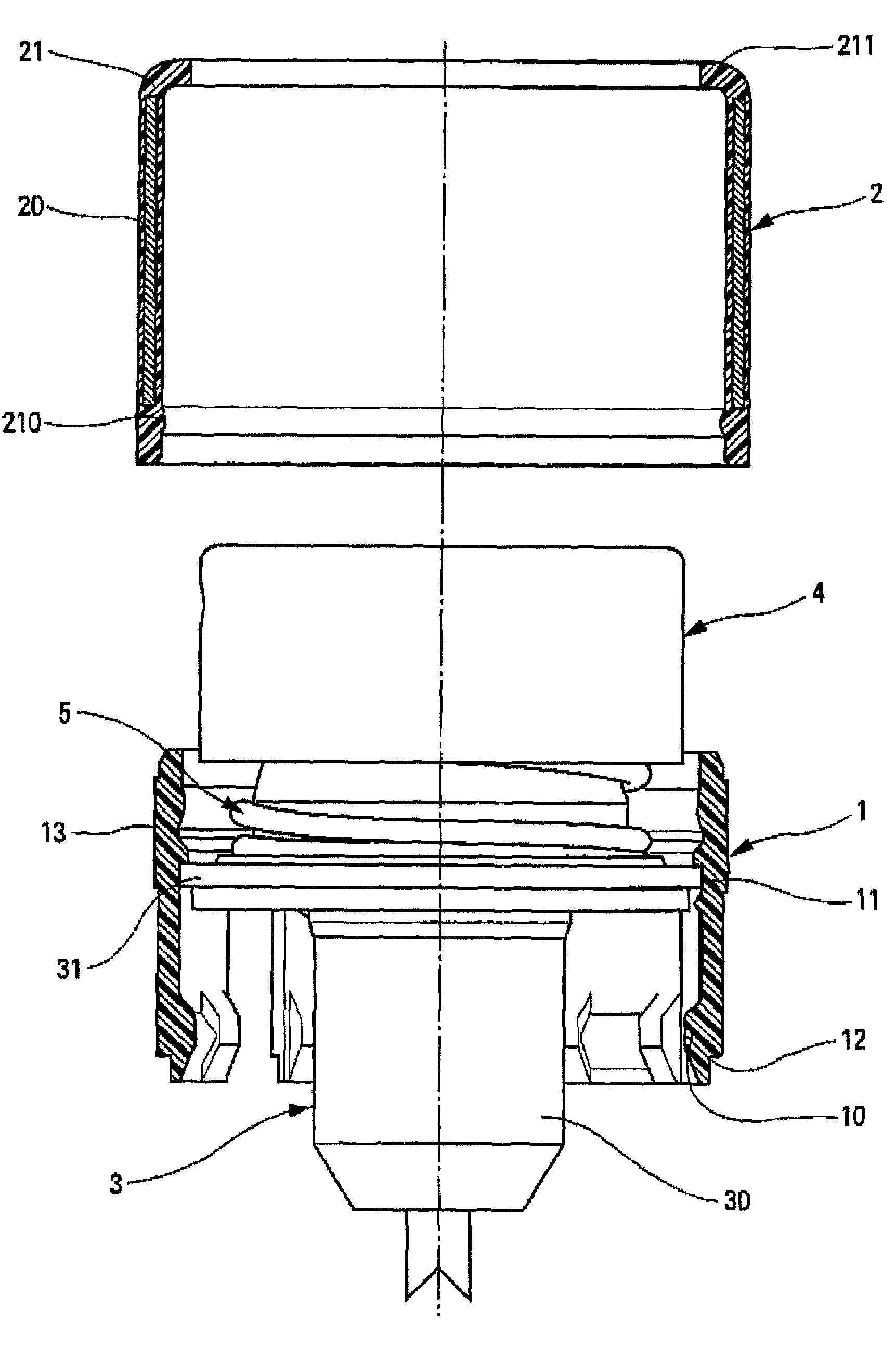 Fastener assembly for fastening a fluid dispenser member