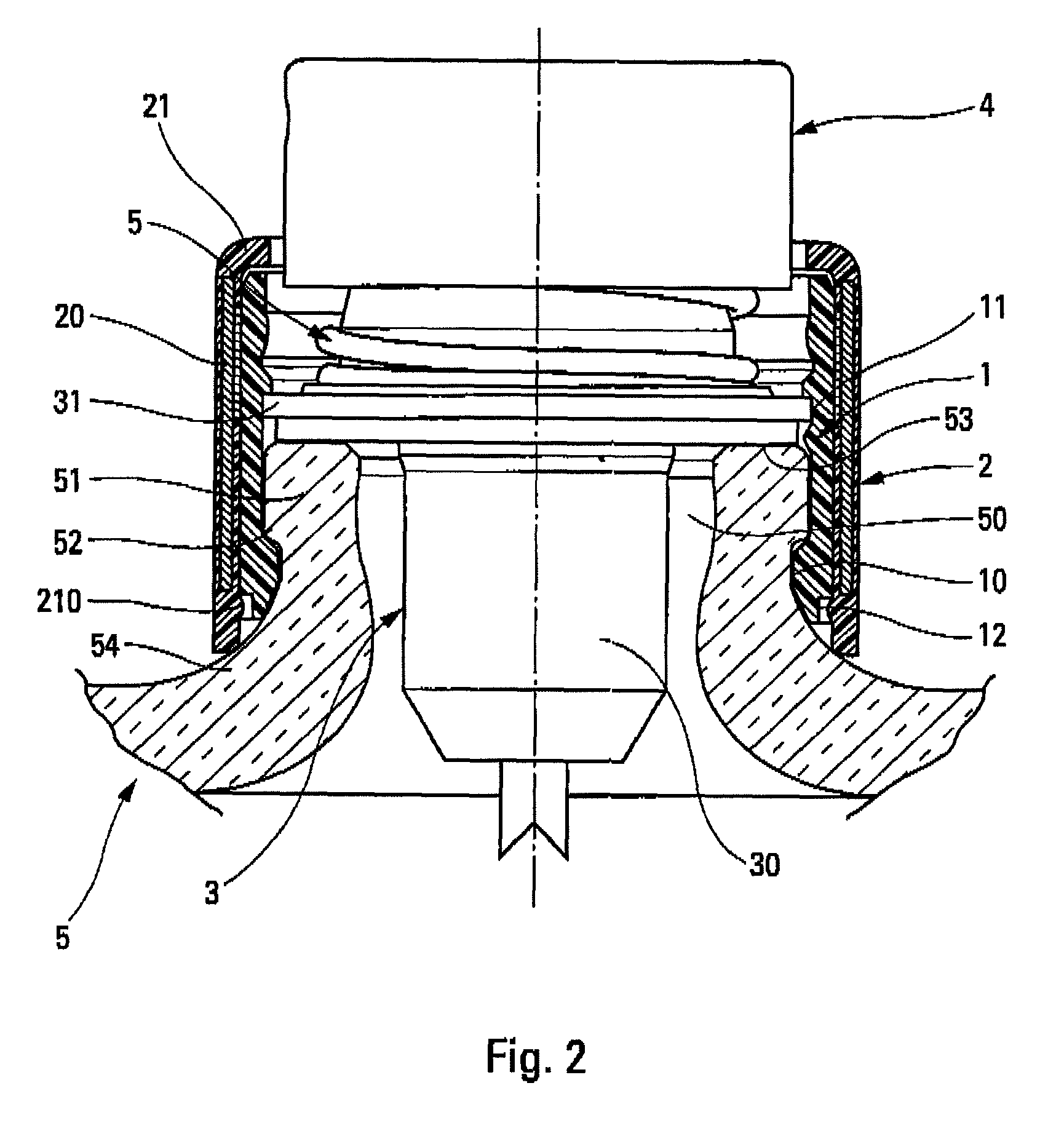 Fastener assembly for fastening a fluid dispenser member