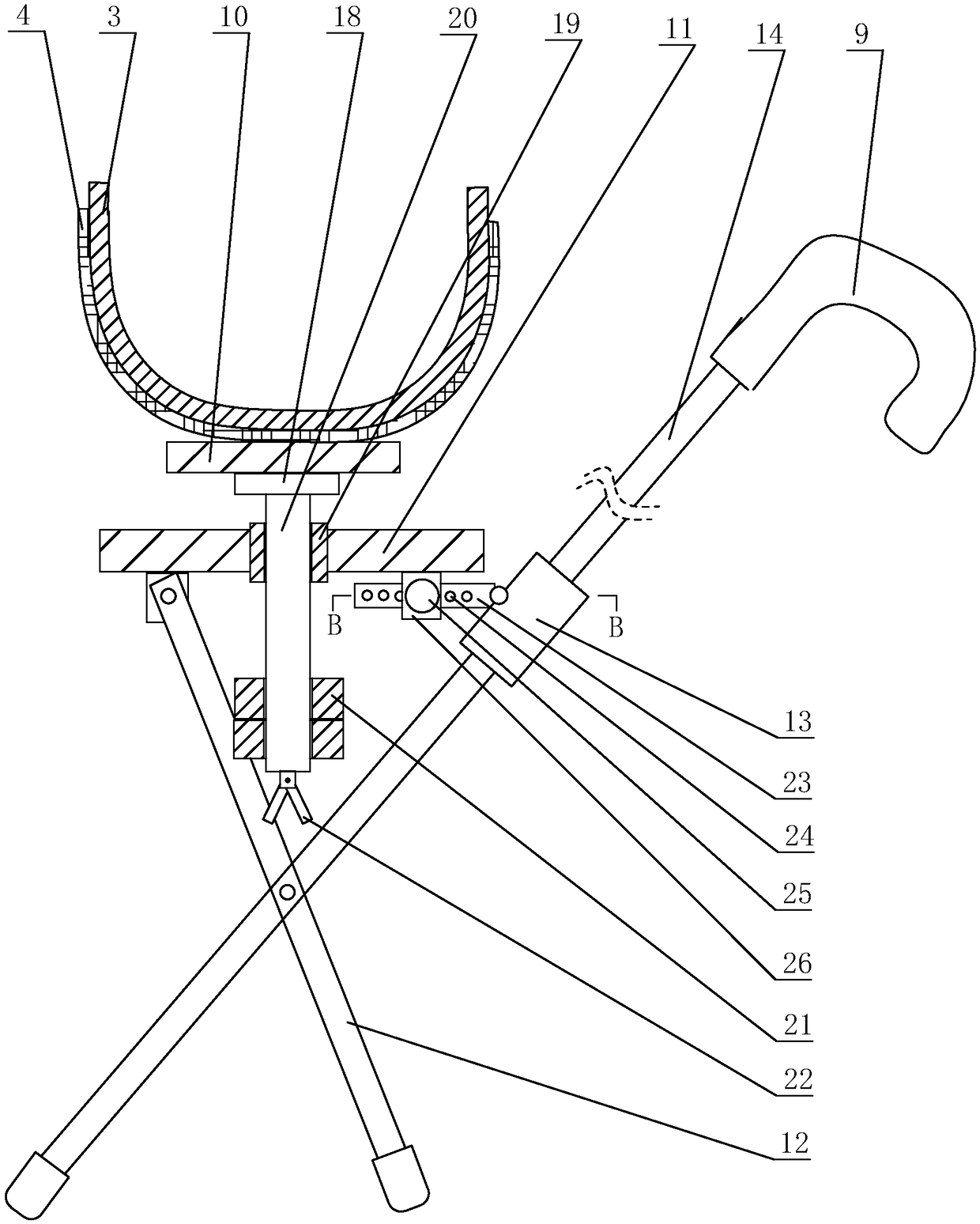 Walking aid for patient with ankle joint injury and using method of walking aid