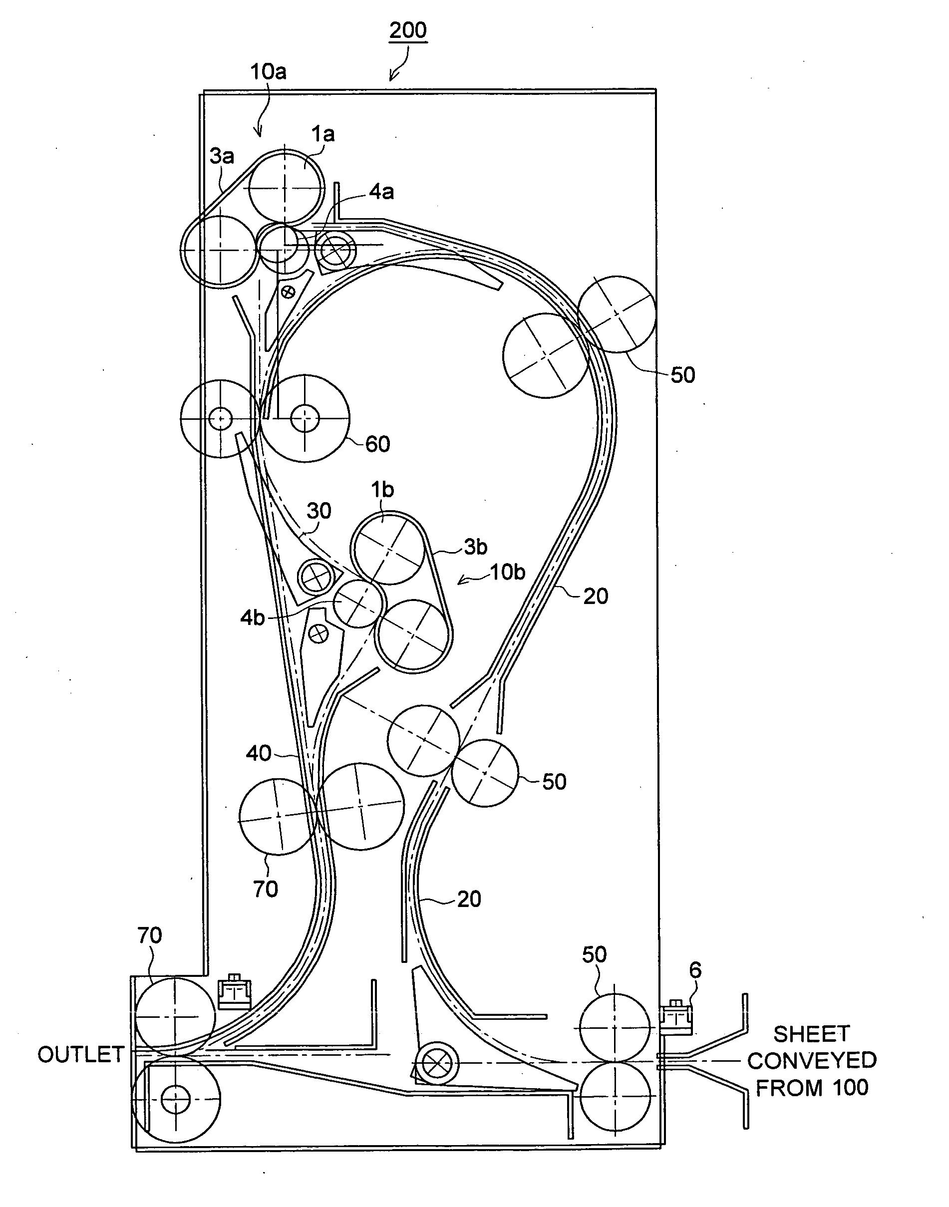 Image forming apparatus and sheet material conveyance device used therein