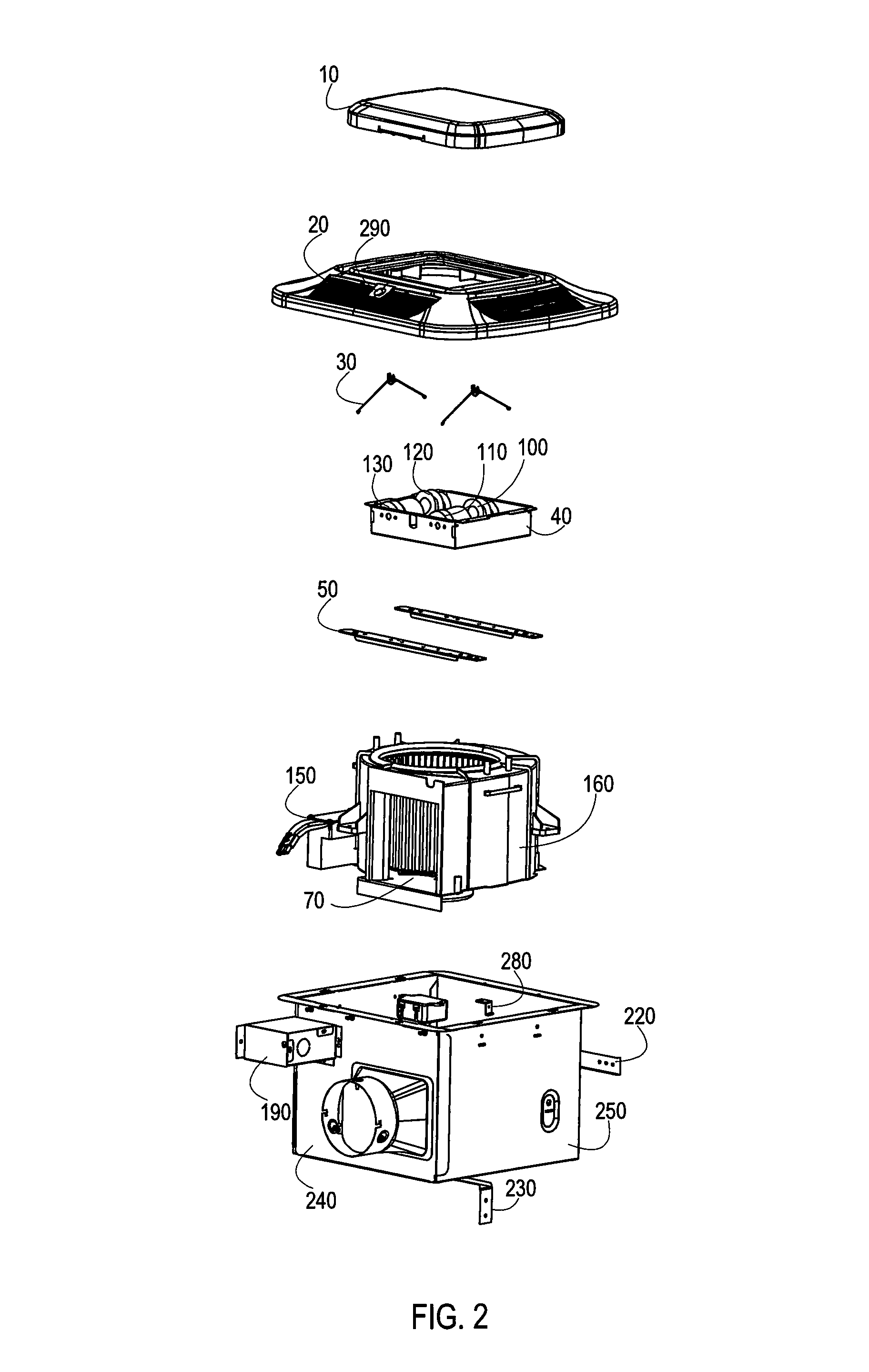 110 CFM bath fan with and without light