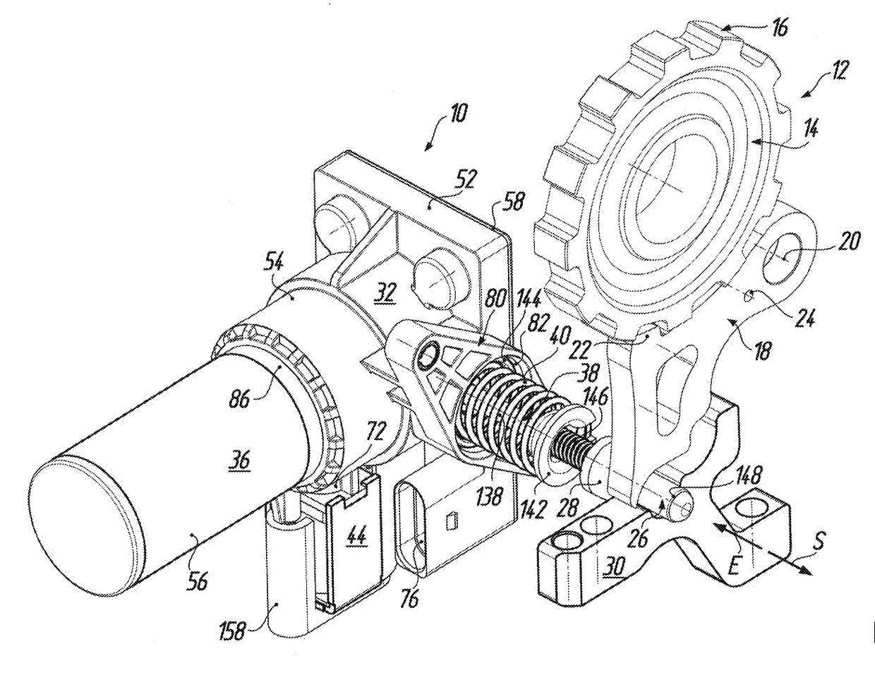 Electric parking brake actuator for actuation of a parking brake in a motor vehicle