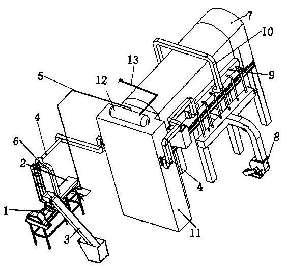 Device for drying glass powder by utilizing waste heat