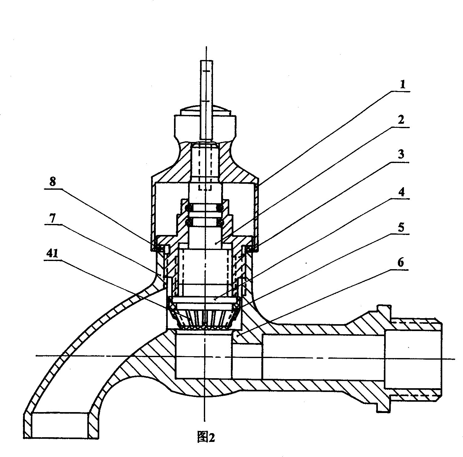 Anti-leakage durable structure of cut-off valve