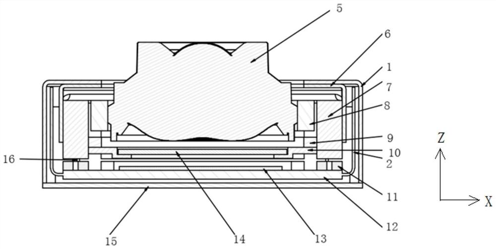 Sensor displacement type anti-shake camera module, camera anti-shake system and mobile terminal