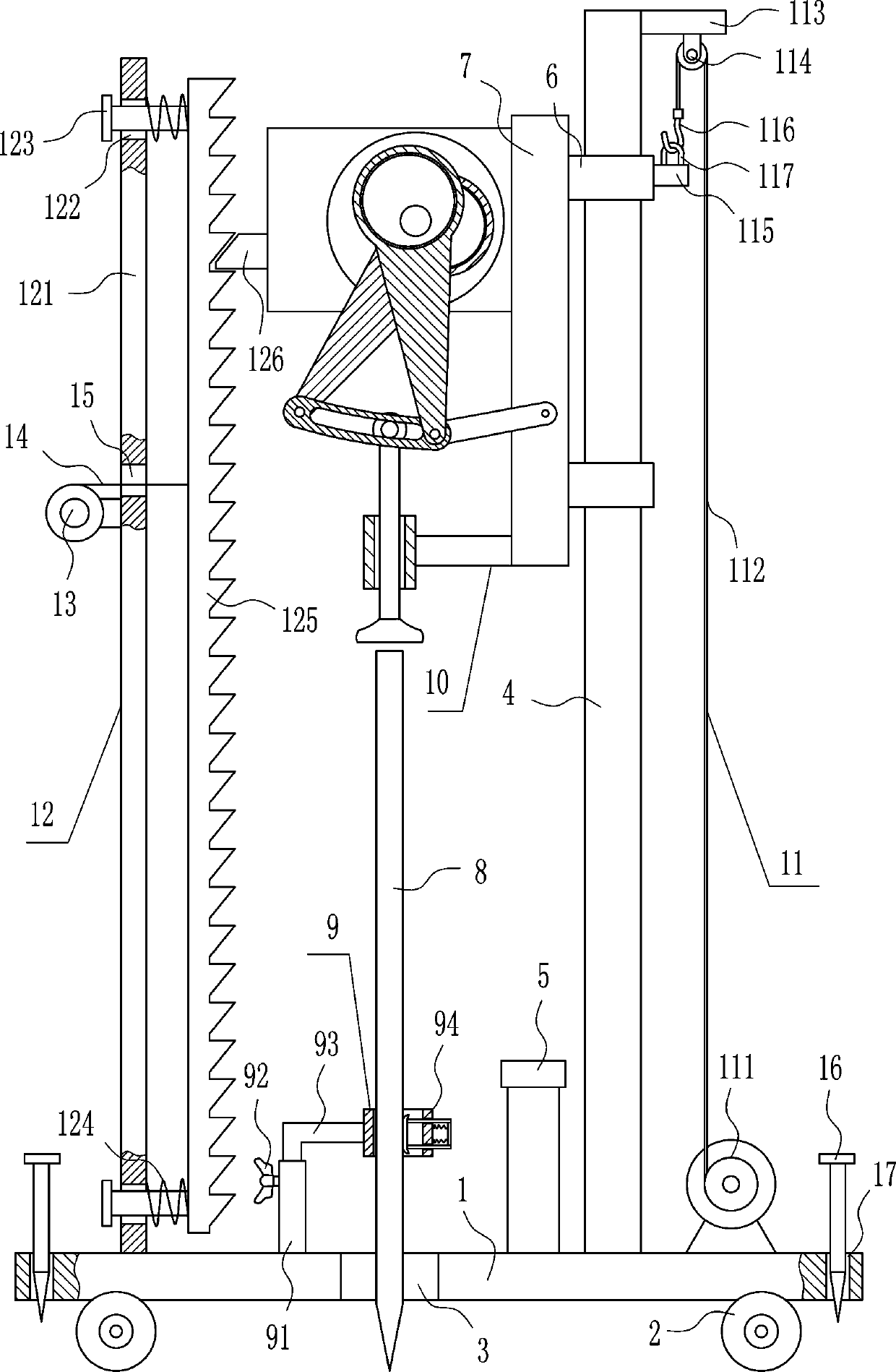 An agricultural protective fence piling equipment