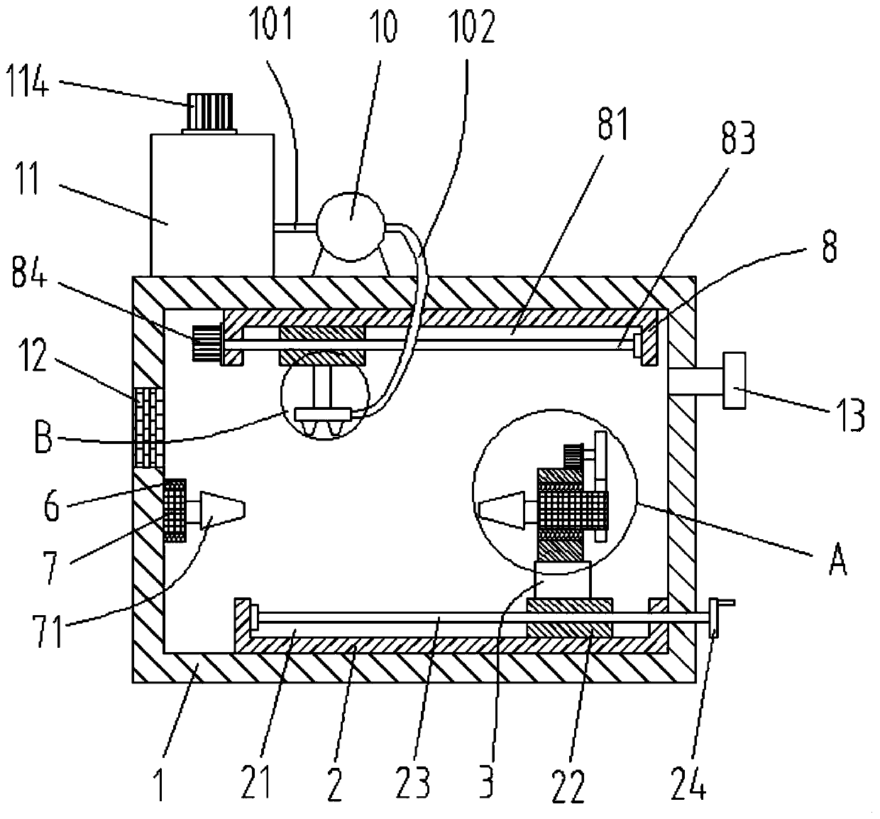 Automatic paint spraying device for steel tube