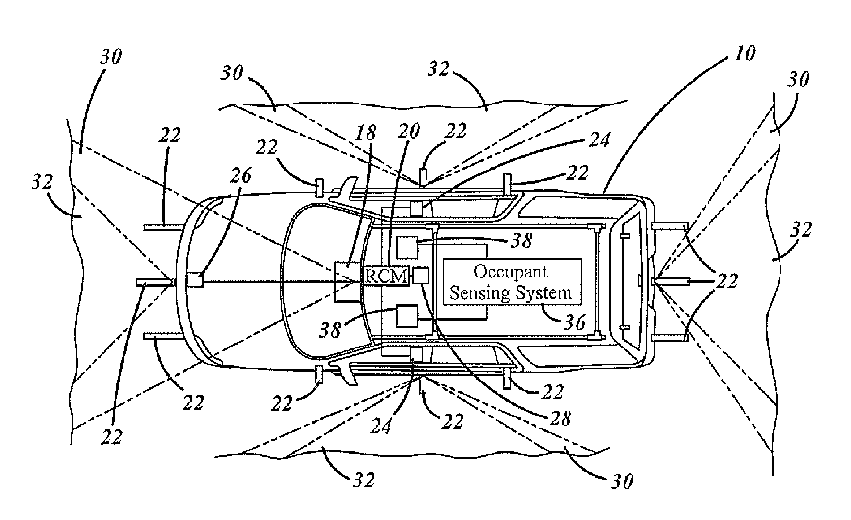 Method for operating a pre-crash sensing system with protruding contact sensor